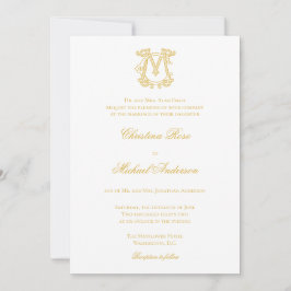 BEWERKBARE KLEUREN CM Monogram MC Logo Invitation Kaart