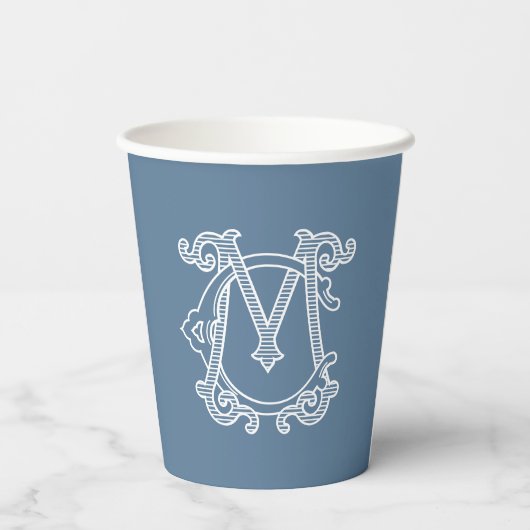 BEWERKBARE KLEUREN CM Monogram MC Monogram Cups Papieren Bekers (Achterkant)