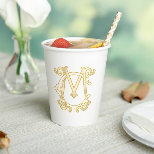 BEWERKBARE KLEUREN CM Monogram MC Monogram Cups Papieren Bekers (Insitu)