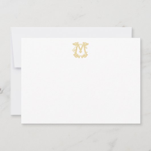BEWERKBARE KLEUREN CM Monogram MC Notecards Notitiekaartje (Voorkant)