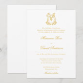 BEWERKBARE KLEUREN DM Monogram MD Logo Invitation Kaart (Voorkant / Achterkant)