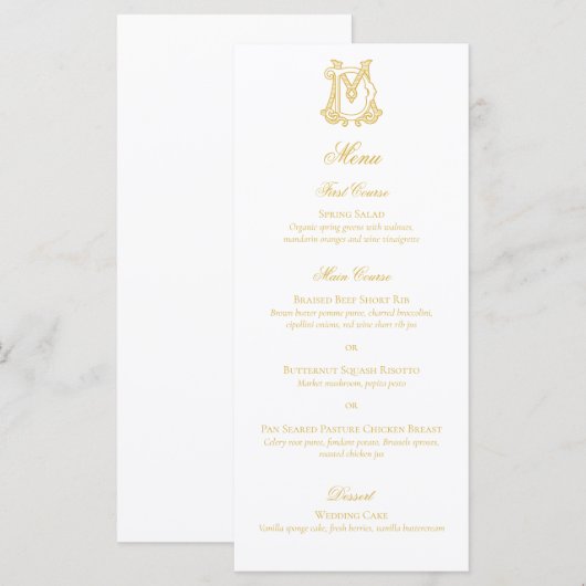 BEWERKBARE KLEUREN DM Monogram MD Monogram Menu (Voorkant / Achterkant)