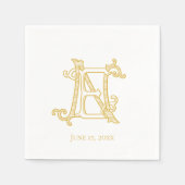 BEWERKBARE KLEUREN EN Monogram NE Monogram servett Servet (Voorkant)