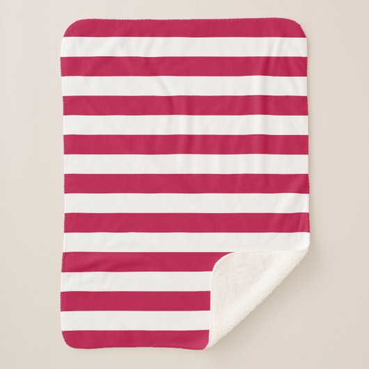 Bewerkbare kleuren en witte strepen sherpa deken (Voorkant)