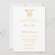 BEWERKBARE KLEUREN EW Monogram WE Logo Invitation
