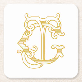 BEWERKBARE KLEUREN GJ Monogram JG Logo Onderzetter