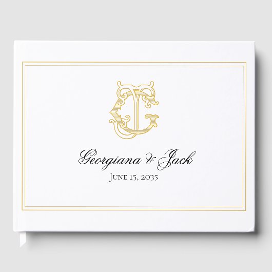 BEWERKBARE KLEUREN GJ Monogram JG Monogram Gastenb Gastenboek (Voorkant)
