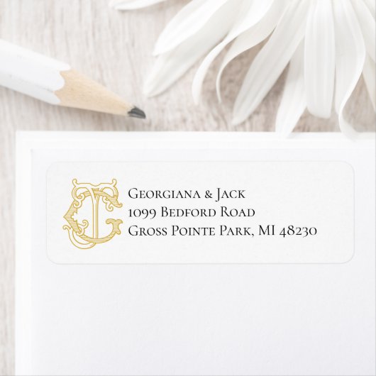 BEWERKBARE KLEUREN GJ Monogram JG Monogram Label (Insitu)