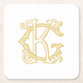 BEWERKBARE KLEUREN GK Monogram KG Logo Onderzetter