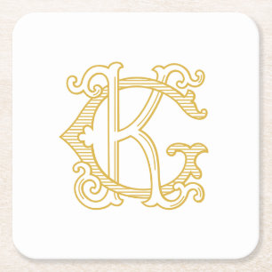 BEWERKBARE KLEUREN GK Monogram KG Logo Onderzetter