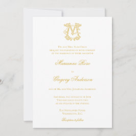 BEWERKBARE KLEUREN GM Monogram MG Logo Invitation Kaart