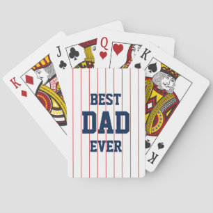 Bewerkbare kleuren honkbal strepen beste papa ooit pokerkaarten