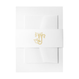 BEWERKBARE KLEUREN JJ Monogram JJ Initialen Belly  Uitnodigingen Wikkel