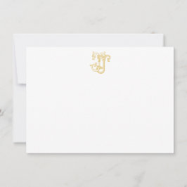 BEWERKBARE KLEUREN JJ Monogram JJ Initialen Note K Notitiekaartje