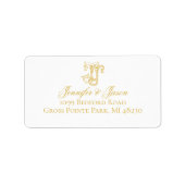 BEWERKBARE KLEUREN JJ Monogram JJ Logo Adreslabel Etiket (Voorkant)