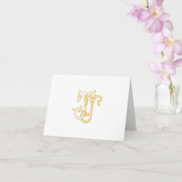 BEWERKBARE KLEUREN JJ Monogram JJ Logo Gevouwen Ka Kaart