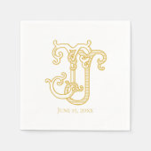 BEWERKBARE KLEUREN JJ Monogram JJ Logo Servetten (Voorkant)