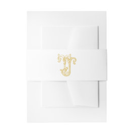 BEWERKBARE KLEUREN JT Monogram TJ Monogram Belly B Uitnodigingen Wikkel