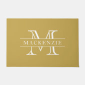 Bewerkbare kleuren Klassieke rand Naam Monogram Deurmat (Voorkant)