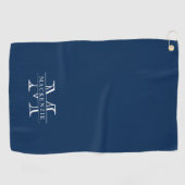 Bewerkbare kleuren Klassieke rand Naam Monogram Golfhanddoek (Horizontaal)