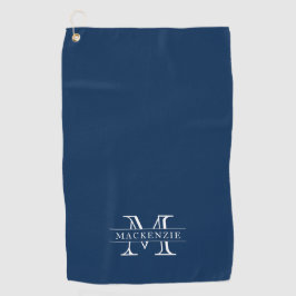 Bewerkbare kleuren Klassieke rand Naam Monogram Golfhanddoek