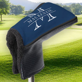 Bewerkbare kleuren Klassieke rand Naam Monogram Golfheadcover