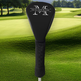 Bewerkbare kleuren Klassieke rand Naam Monogram Golfheadcover