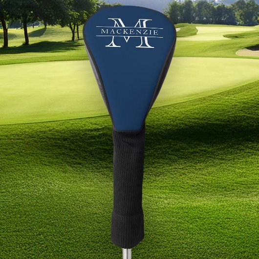 Bewerkbare kleuren Klassieke rand Naam Monogram Golfheadcover