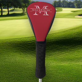 Bewerkbare kleuren Klassieke rand Naam Monogram Golfheadcover