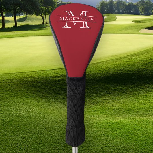 Bewerkbare kleuren Klassieke rand Naam Monogram Golfheadcover