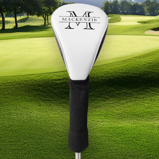 Bewerkbare kleuren Klassieke rand Naam Monogram Golfheadcover