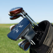 Bewerkbare kleuren Klassieke rand Naam Monogram Golfheadcover (Insitu)