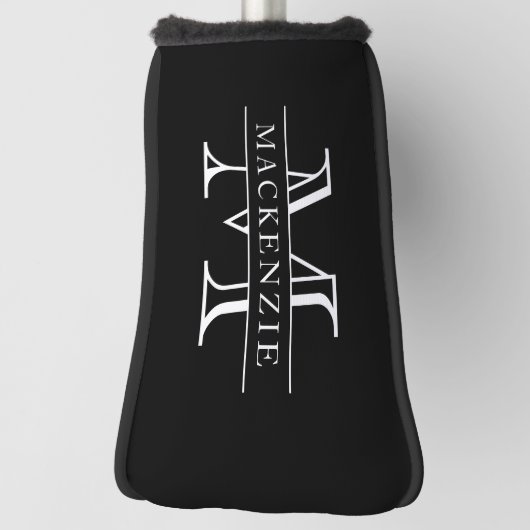 Bewerkbare kleuren Klassieke rand Naam Monogram Golfheadcover (Draai 90)