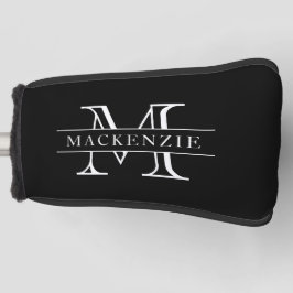 Bewerkbare kleuren Klassieke rand Naam Monogram Golfheadcover
