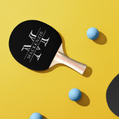 Bewerkbare kleuren Klassieke rand Naam Monogram Tafeltennisbatje