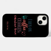 BEWERKBARE KLEUREN Koffie, knuffels en hondenliefd Case-Mate iPhone Case (Achterkant (horizontaal))