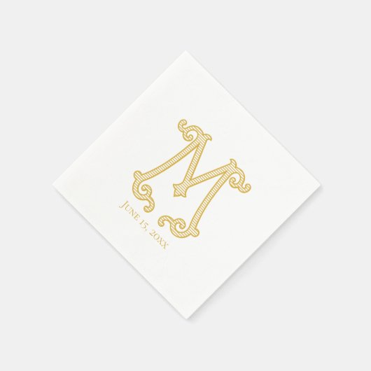 BEWERKBARE KLEUREN M Monogram M Logo servetten (Hoek)