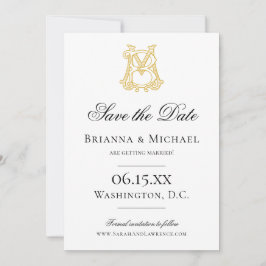 BEWERKBARE KLEUREN MB Monogram BM Monogram Save The Date