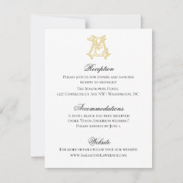 BEWERKBARE KLEUREN ME Monogram EM Monogram Uitnodi Kaart