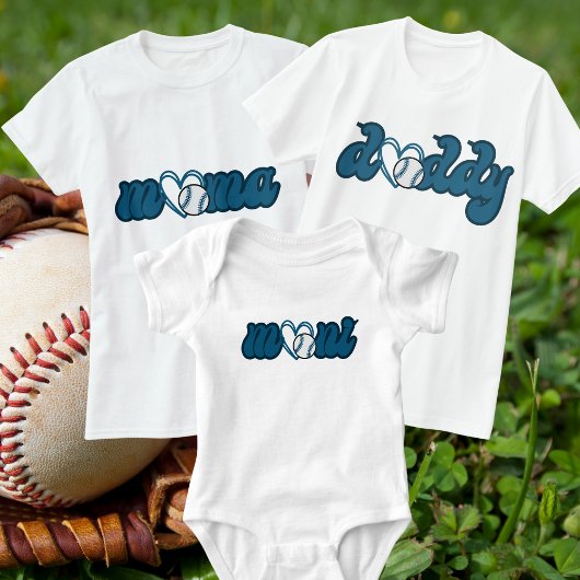 Bewerkbare kleuren Mini Love Baseball Matching Mam Romper