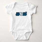 Bewerkbare kleuren Mini Love Baseball Matching Mam Romper (Voorkant)