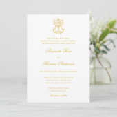 BEWERKBARE KLEUREN OP Monogram TA Logo Invitation Kaart (Staand voorkant)