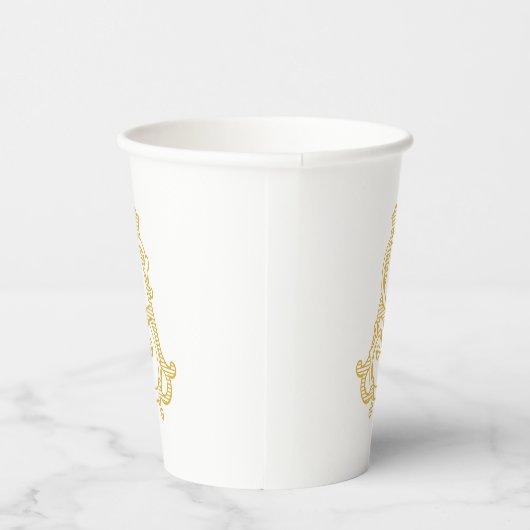 BEWERKBARE KLEUREN SA Monogram ALS Monogram Cups Papieren Bekers (Rechts)