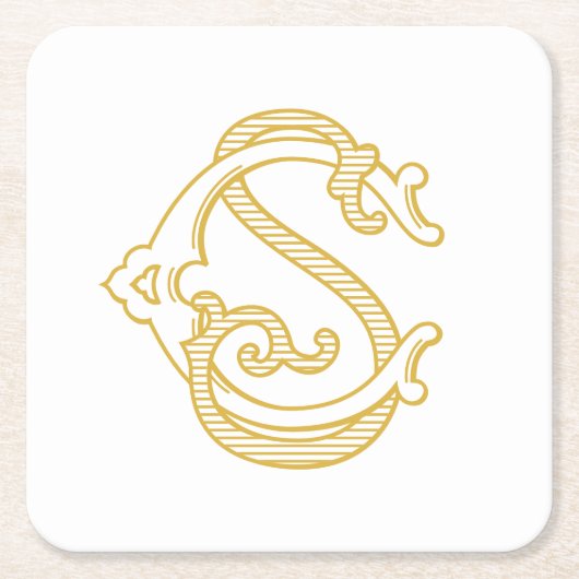 BEWERKBARE KLEUREN SC Monogram CS Logo Onderzetter (Voorkant)
