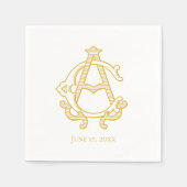 BEWERKBARE KLEUREN Servetten AC Monogram CA Monogr (Voorkant)