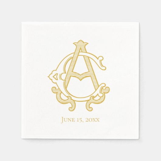 BEWERKBARE KLEUREN Servetten AC Monogram CA Monogr (Voorkant)