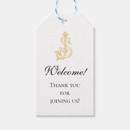 BEWERKBARE KLEUREN SJ Monogram JS Logo Gift Label Cadeaulabel