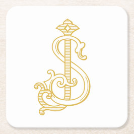 BEWERKBARE KLEUREN SJ Monogram JS Logo Onderzetter