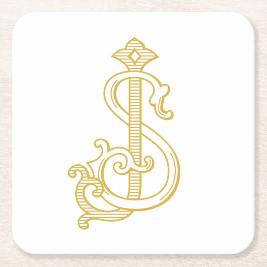 BEWERKBARE KLEUREN SJ Monogram JS Logo Onderzetter (Voorkant)