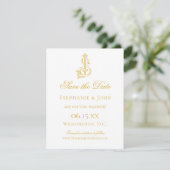 BEWERKBARE KLEUREN SJ Monogram JS Monogram Uitnodi Save The Date (Staand voorkant)
